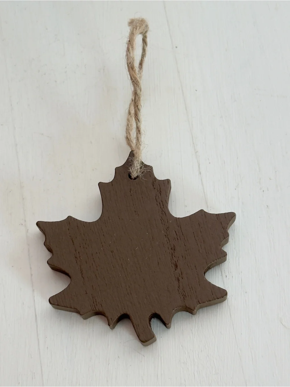 Hello Autumn Leaf Wood Ornament